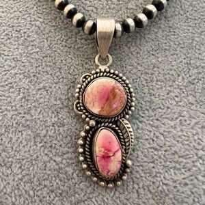 ❤️ Sea Sediment Jasper Statement Navajo Brushed 925 Pendant 2.10”L Unisex 8.8G